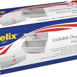 Helix Lockable Drugs Cabinet 2 Keys Mountable Safe 11.25" X 4.75" X 4.75"